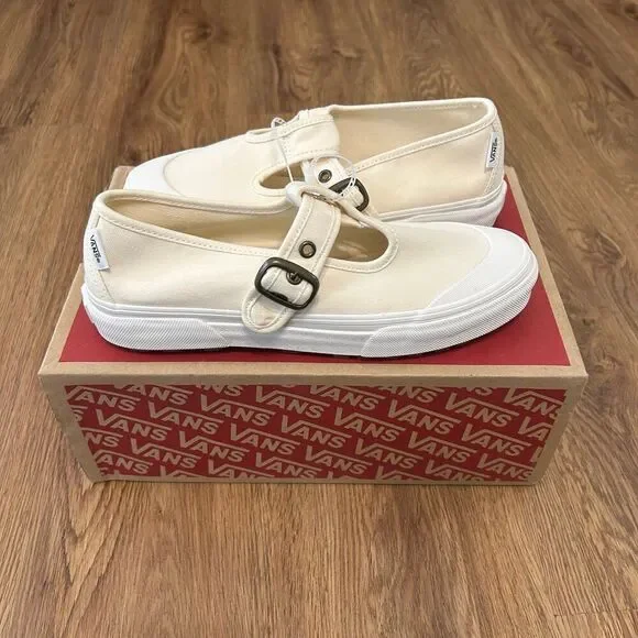 VANS Mary Jane cream beige shoes sneakers women’s 7 new - Picture 6 of 7